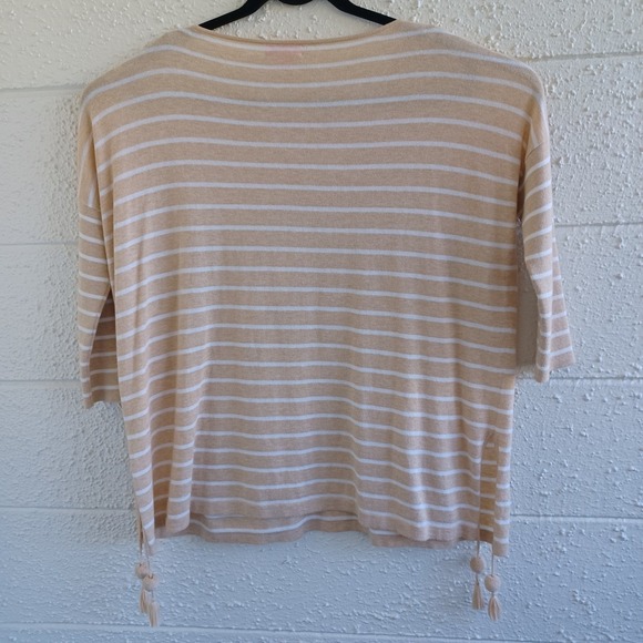 Lilly Pulitzer Striped Knit Sweater Pullover Top XS Pockets Tassel Detail - Picture 5 of 12